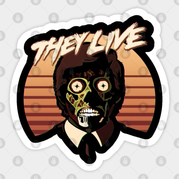 They Live! Obey, Consume, Buy, Sleep, No Thought and Watch TV. Sticker by DaveLeonardo